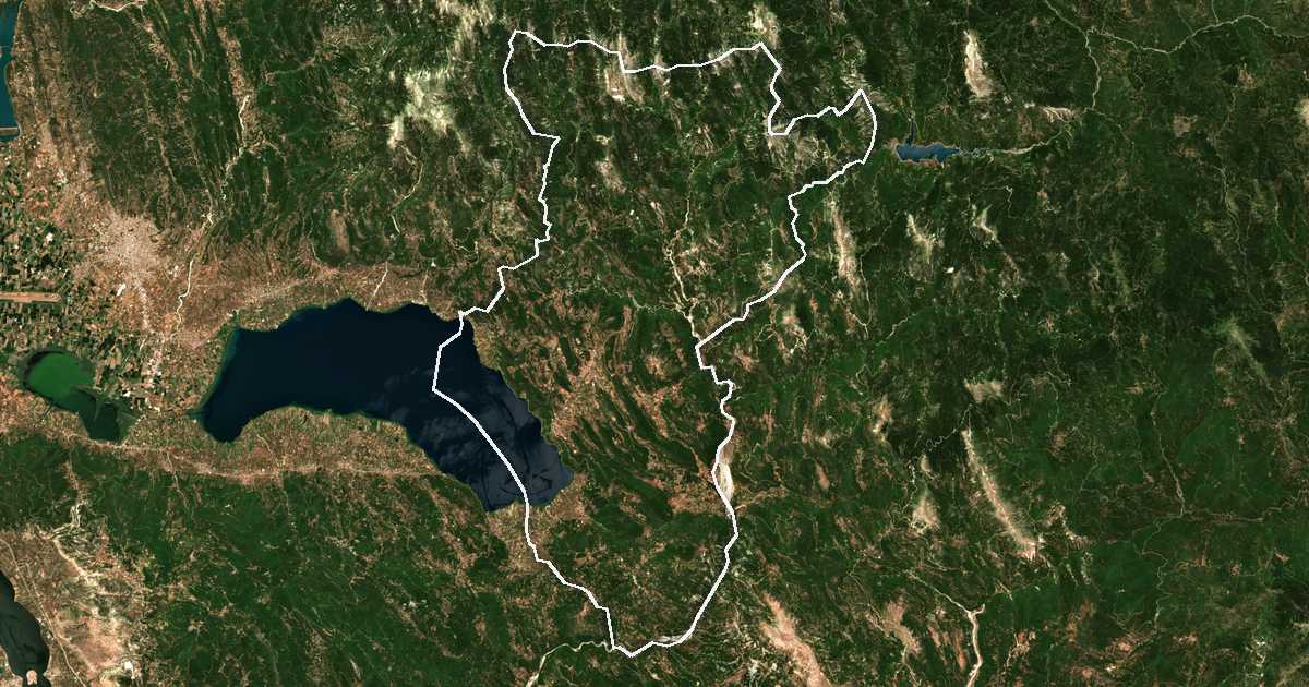 Imagine din satelit cu limita trasată: Dímos Thérmou