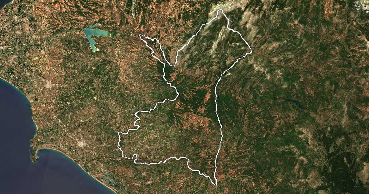 Imagine din satelit cu limita trasată: Dímos Archaías Olympías