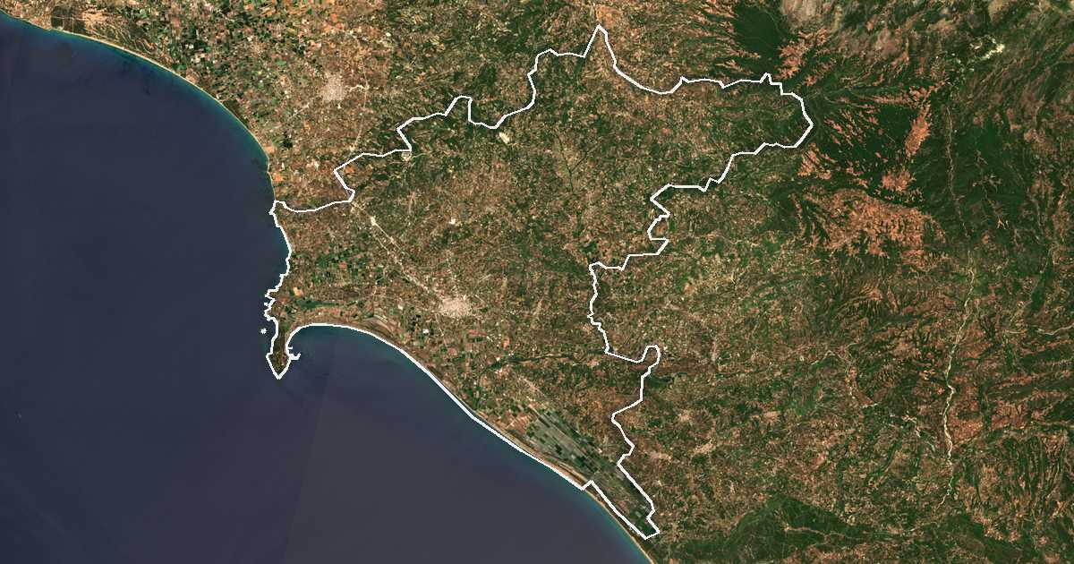 Imagine din satelit cu limita trasată: Dímos Pýrgou