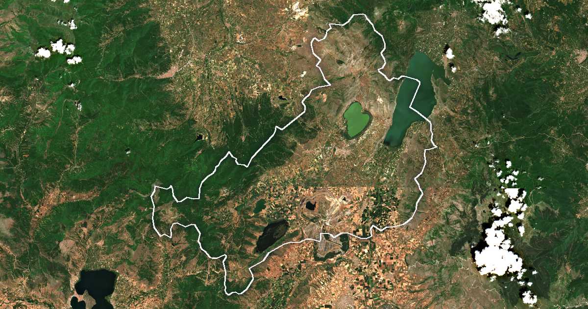 Imagine din satelit cu limita trasată: Dímos Amyntaíou