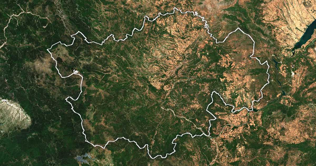 Imagine din satelit cu limita trasată: Grevena