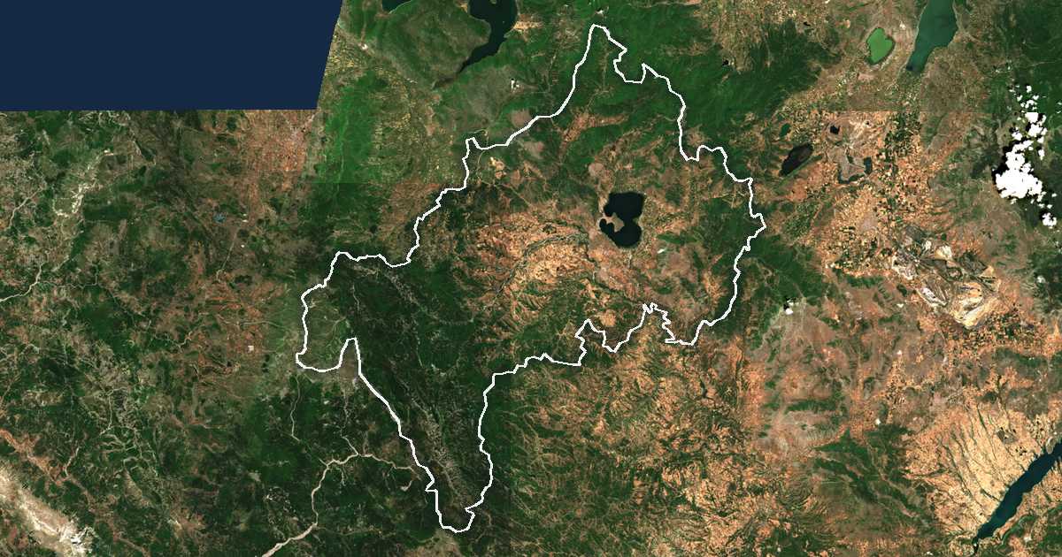Imagine din satelit cu limita trasată: Kastoria